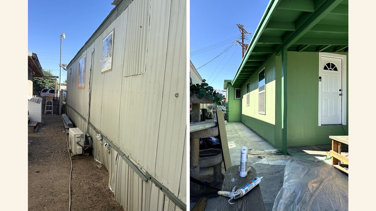 Pintar la lámina de una casa móvil en Phoenix